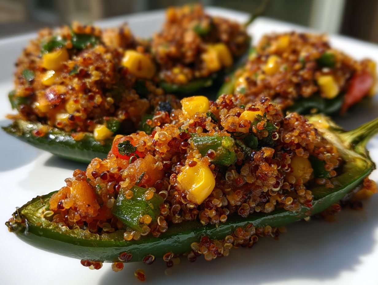 Vegan Quinoa and Veggie Stuffed Jalapeños