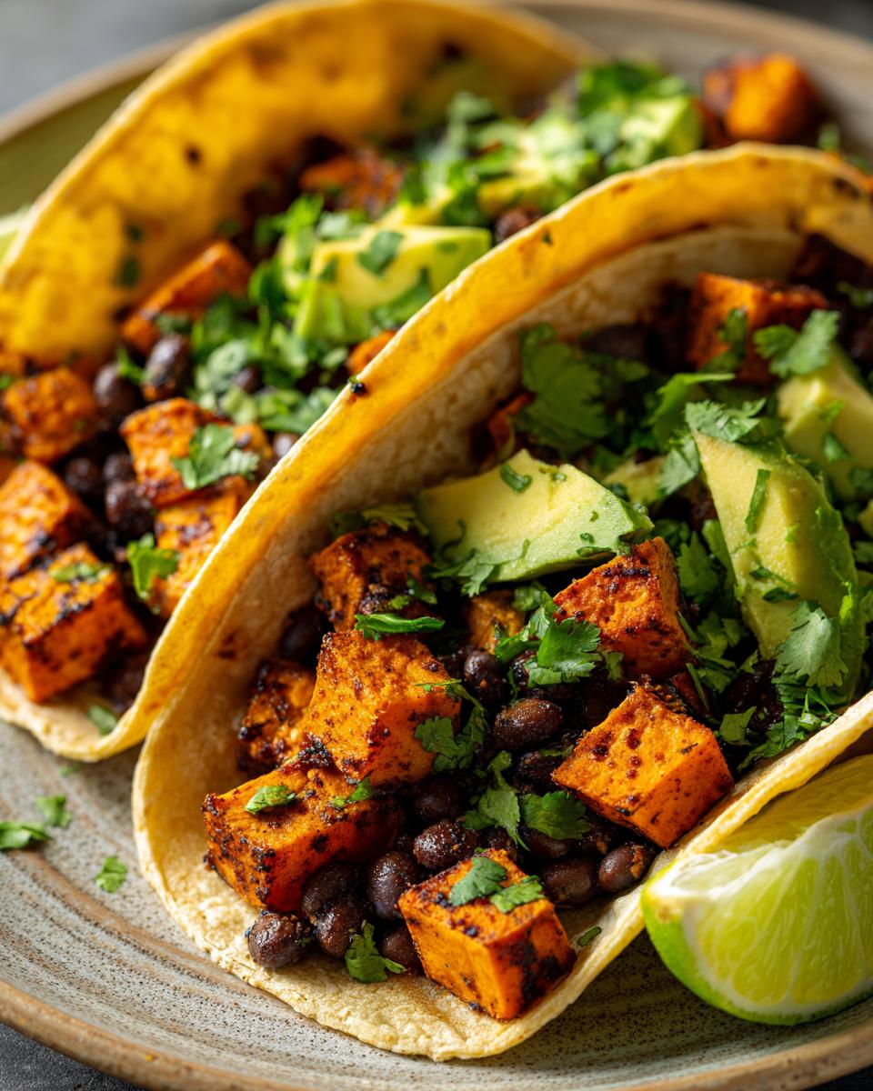 Vegetarian Sweet Potato Black Bean Tacos - detail 2