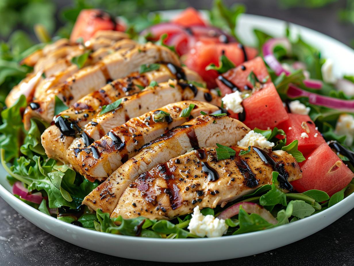 Watermelon Grilled Chicken Salad