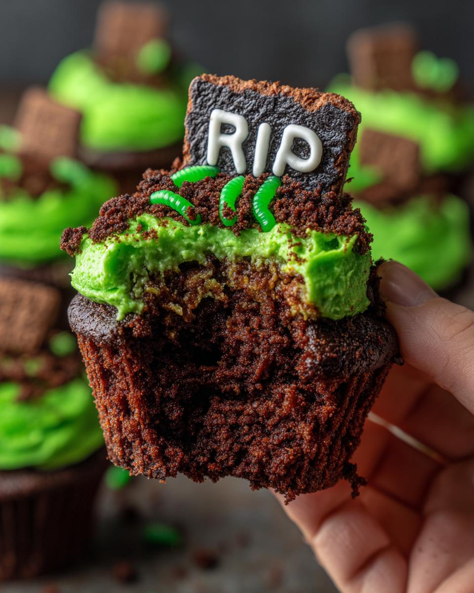 15 Spooky Zombie Grave Cupcakes to Haunt Your Halloween Party 7 Zombie Grave Cupcakes - detail 2