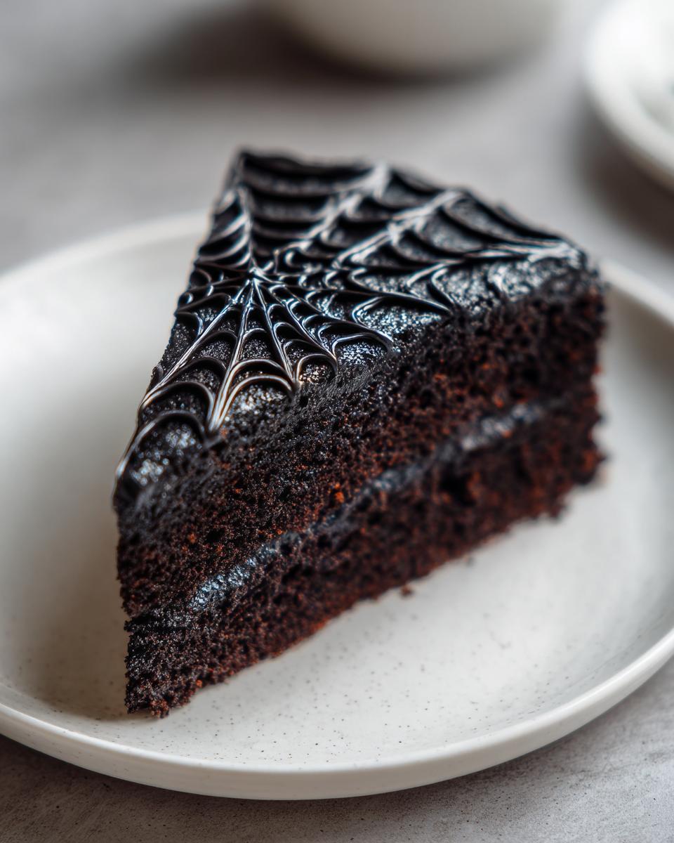 1 Spooky Black Cocoa Spider Web Cake That Haunts Taste Buds 5 Black Cocoa Spider Web Cake - detail 1