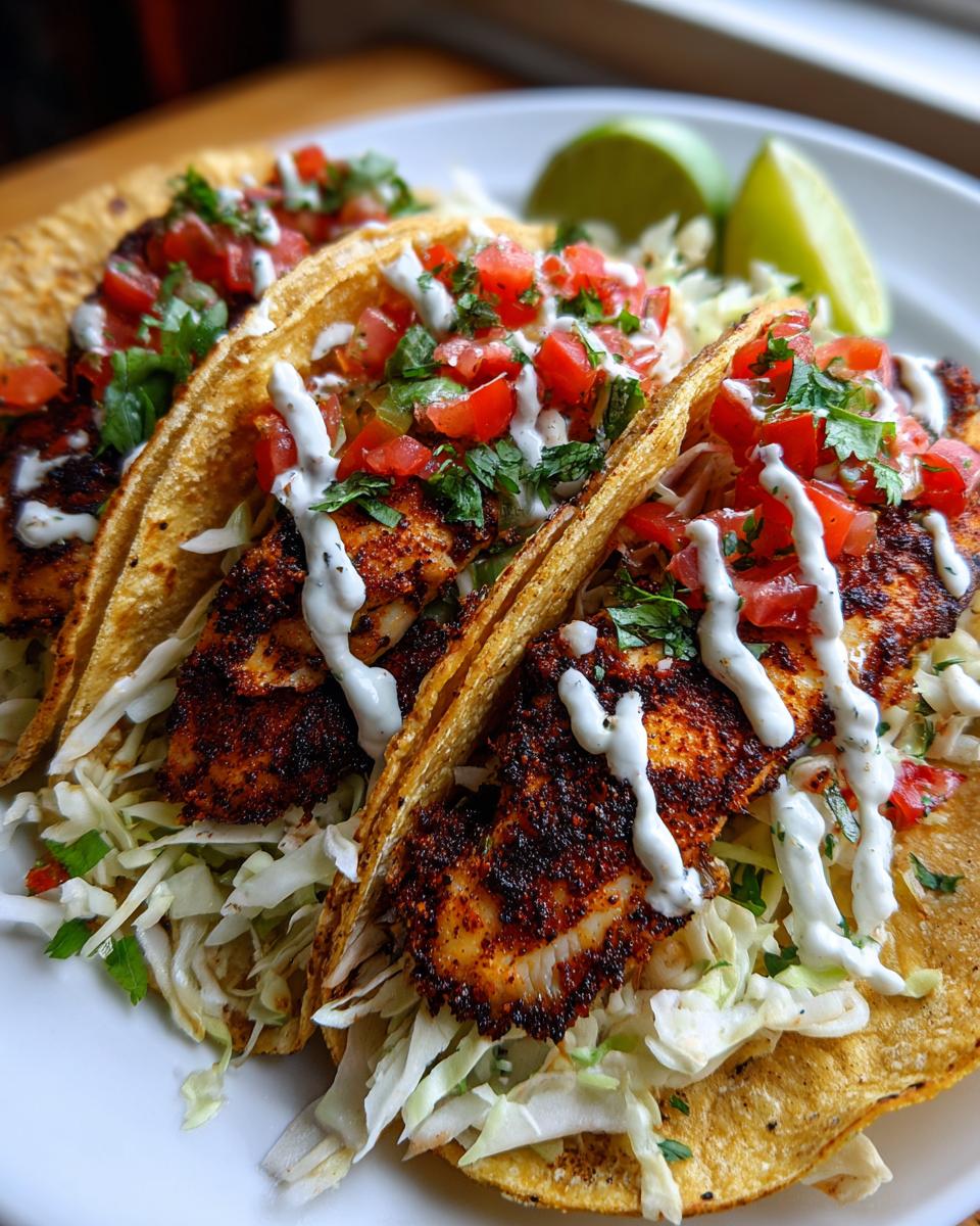 Cajun Blackened Fish Tacos - detail 2