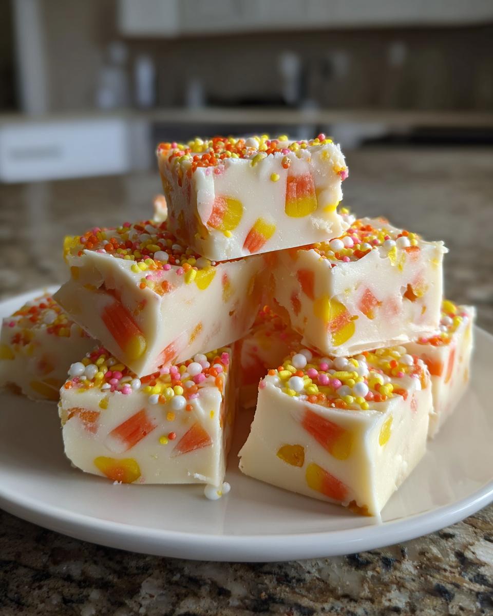 3-Ingredient Candy Corn Fudge - Irresistibly Creamy & Sweet 6 Candy Corn Fudge - detail 1