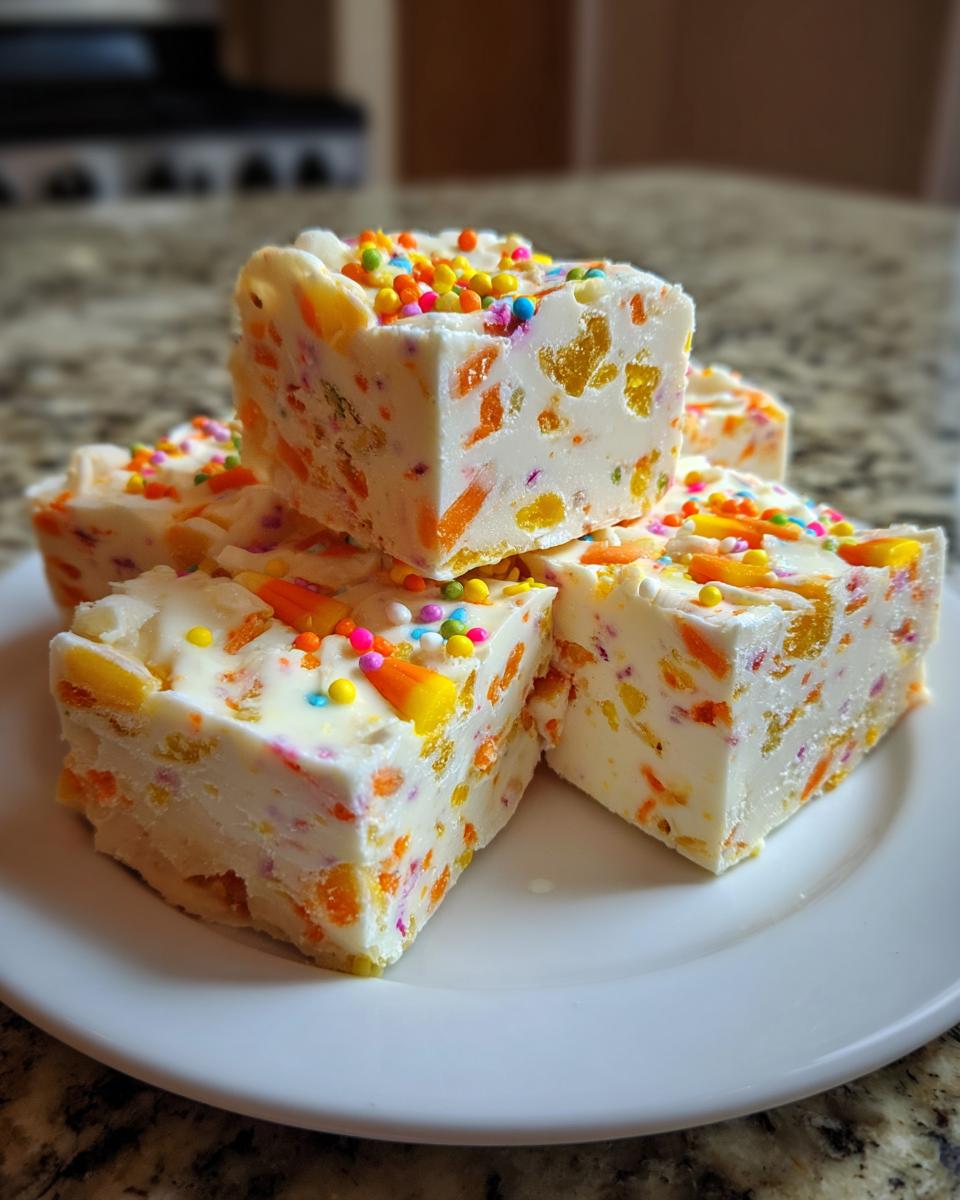3-Ingredient Candy Corn Fudge - Irresistibly Creamy & Sweet 8 Candy Corn Fudge - detail 3