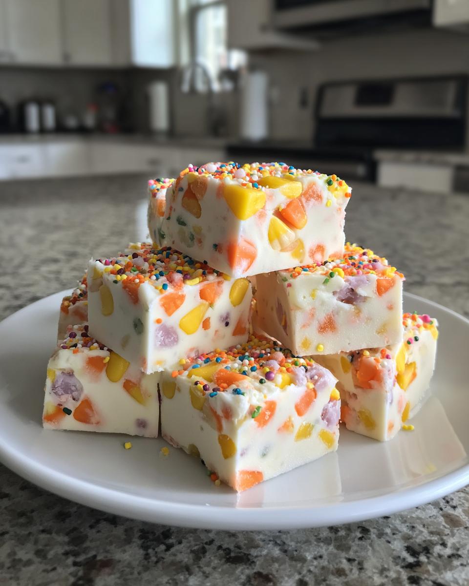 3-Ingredient Candy Corn Fudge - Irresistibly Creamy & Sweet 9 Candy Corn Fudge - detail 4