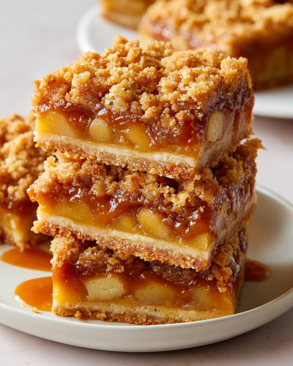 2-Ingredient Magic Caramel Apple Crumble Bars to Die For 8 Caramel Apple Crumble Bars - detail 3