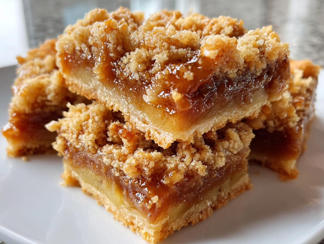 Caramel Apple Crumble Bars