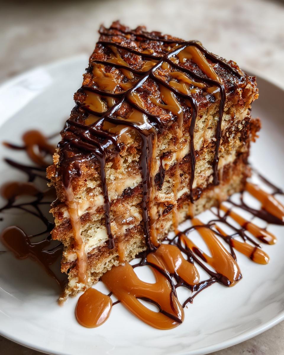 Caramel Apple Spider Web Cake - detail 1