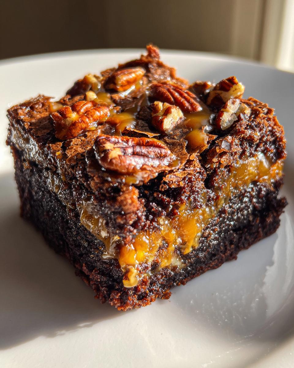 Irresistible Caramel Pecan Brownies with Gooey 3-Layer Magic 7 Caramel Pecan Brownies - detail 3