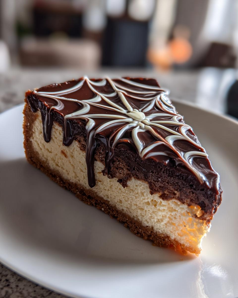 Chocolate Ganache Spider Web Cheesecake - detail 4