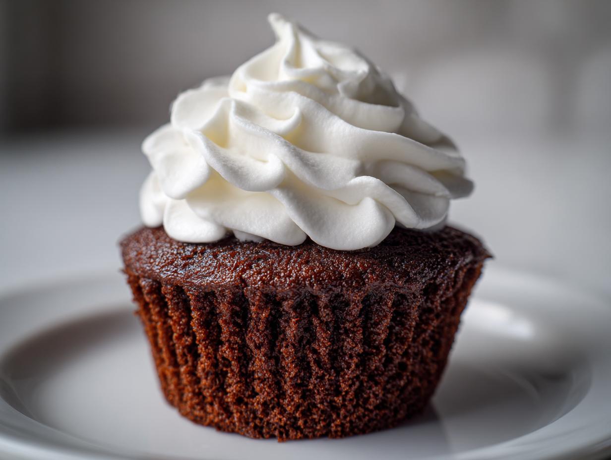 Chocolate Ghost Cupcakes with White Frosting