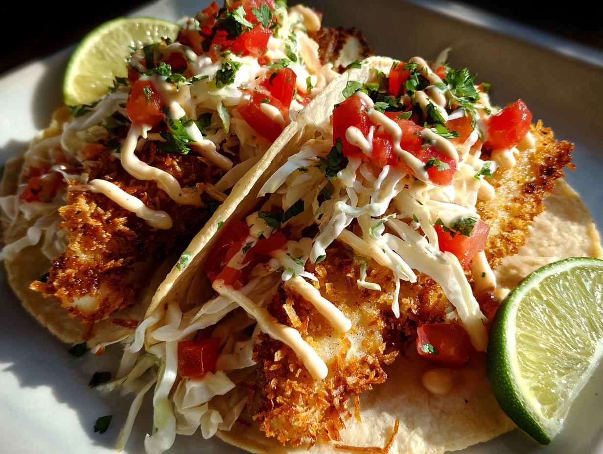 Coconut Crusted Fish Tacos
