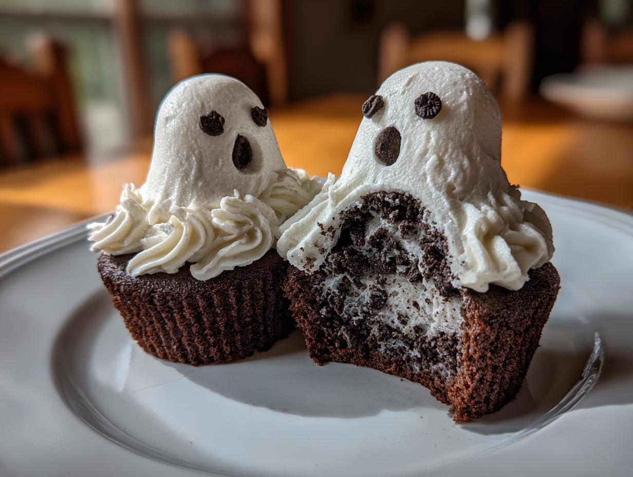 Cookies and Cream Ghost Cupcakes