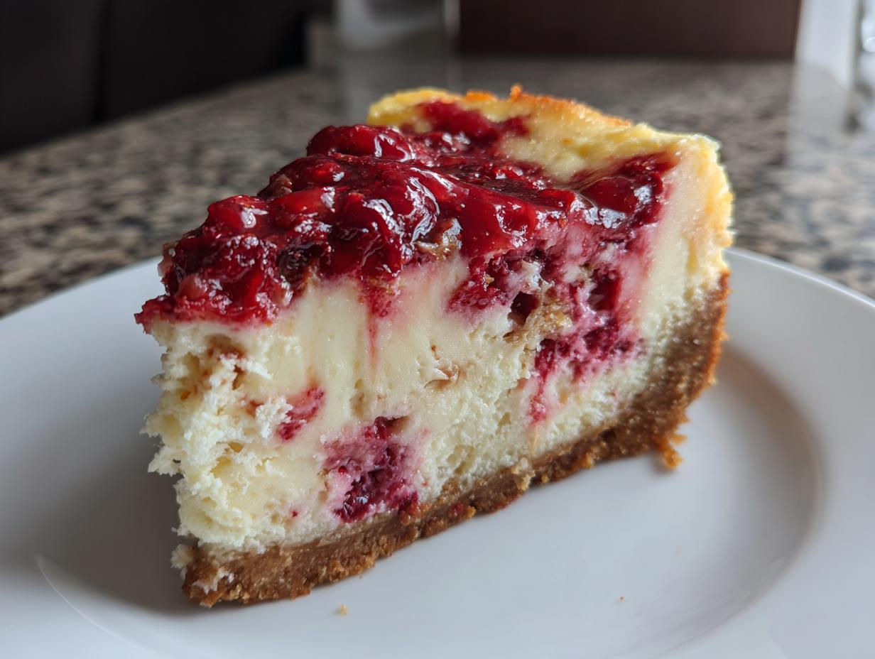 Cranberry Swirl Cheesecake