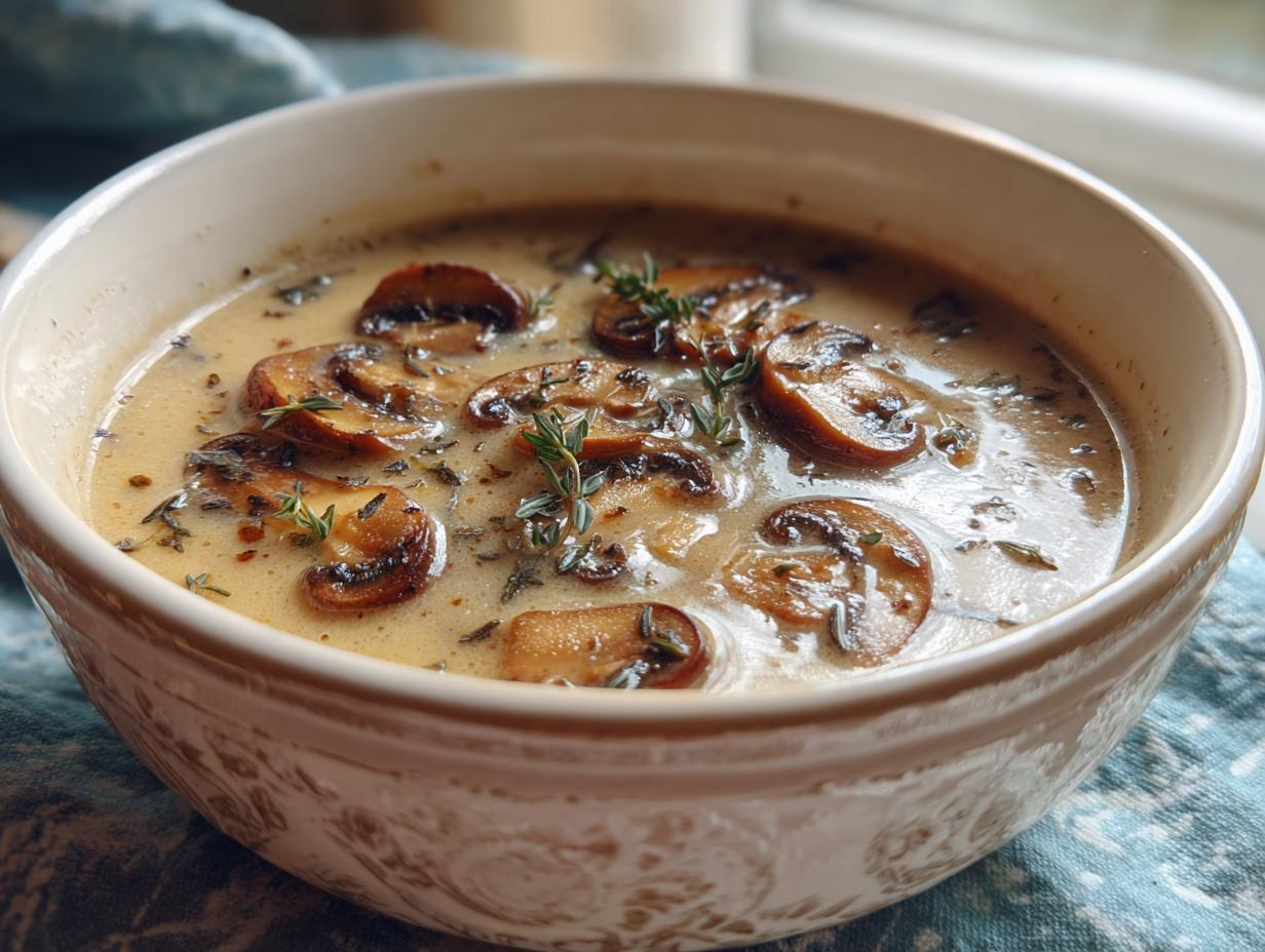 Creamy Mushroom and Garlic Soup