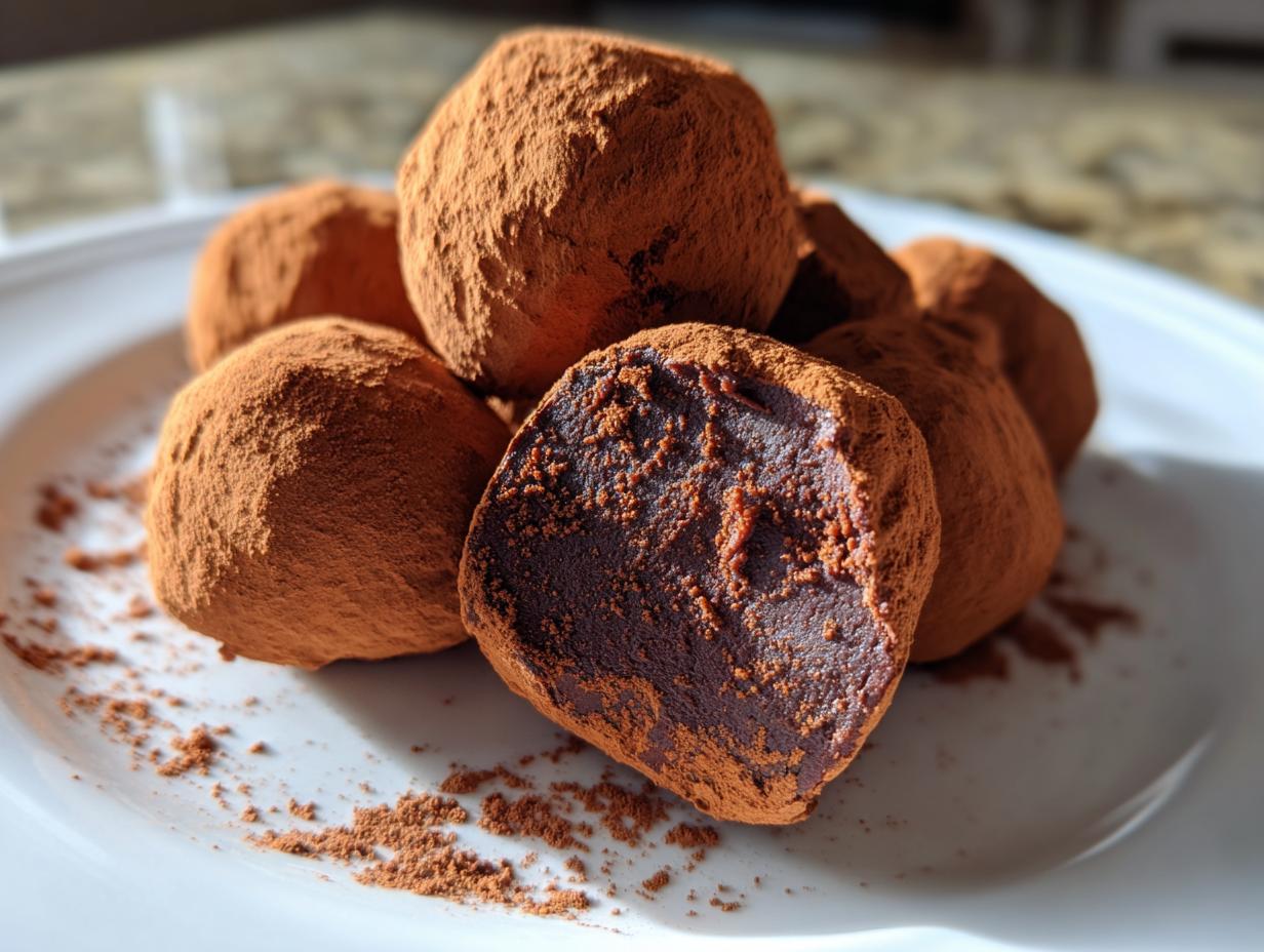 Dark Chocolate Pumpkin Ganache Truffles