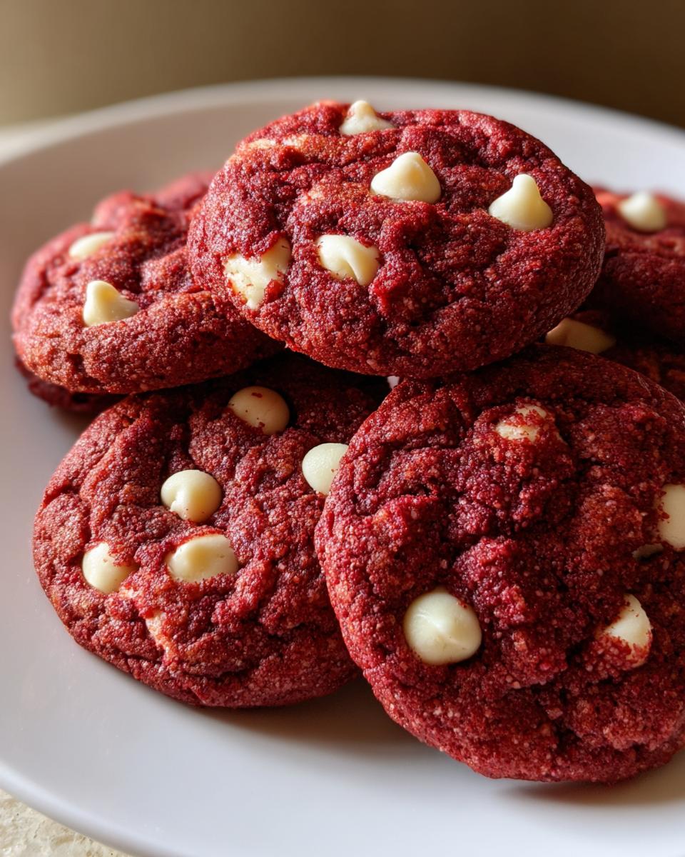 Deep crimson color Red Velvet Cookies - detail 2