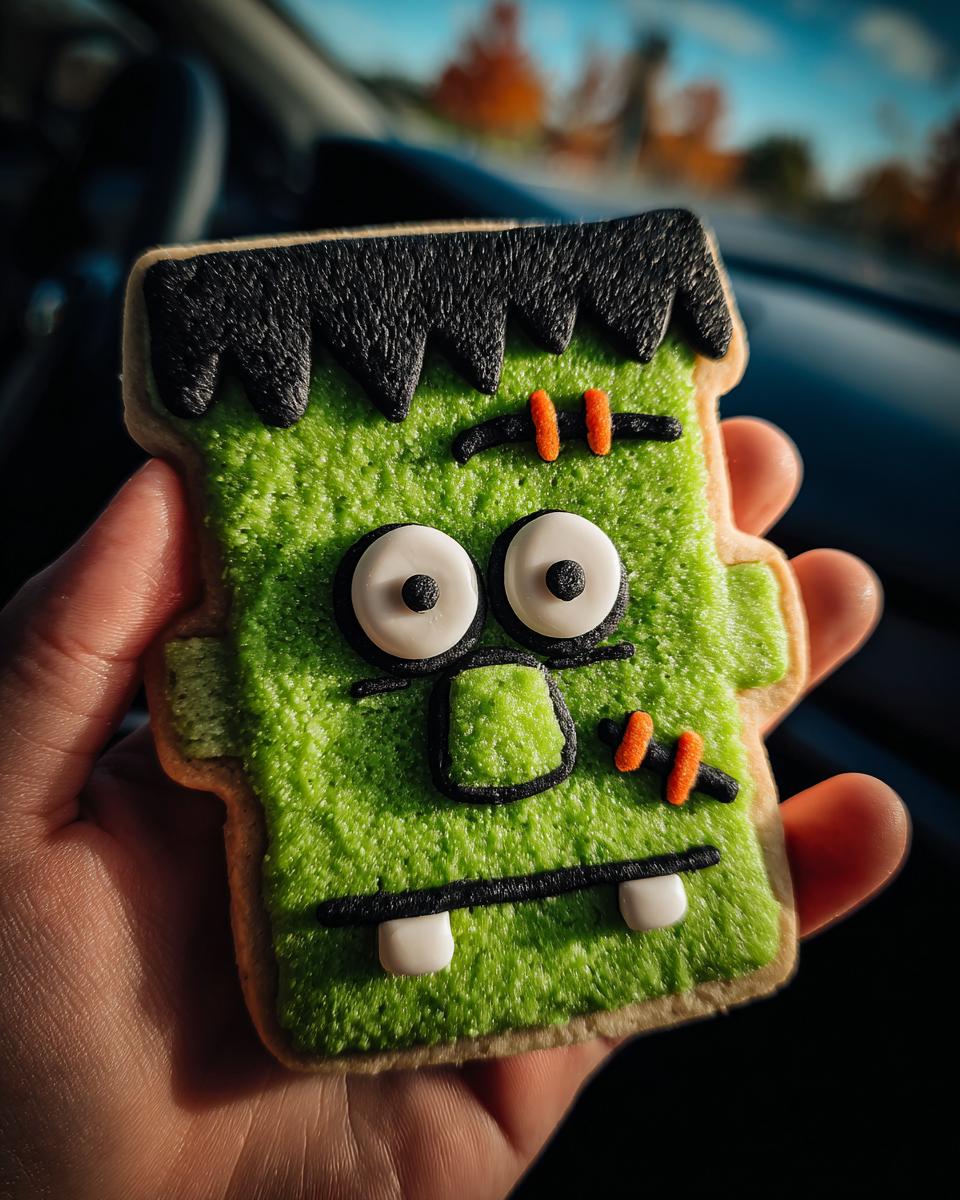 Frankenstein Face Cookies - detail 2
