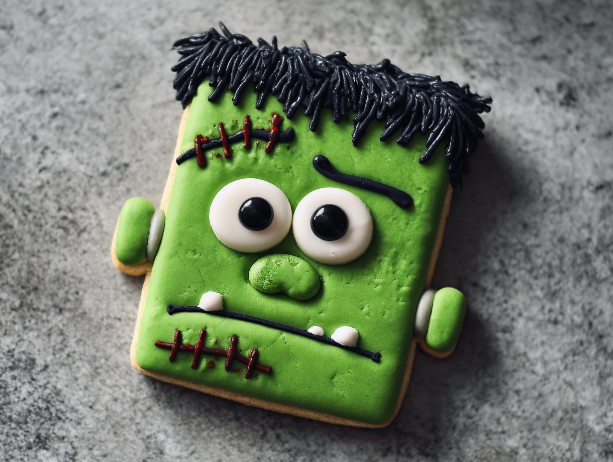 Frankenstein Face Cookies