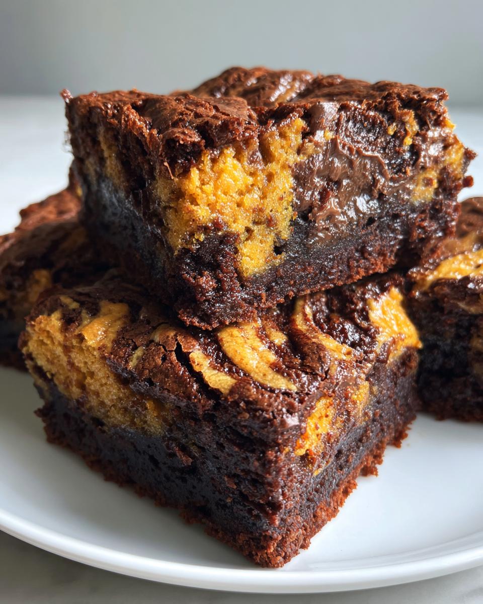 Fudgy Pumpkin Swirl Brownies - detail 1