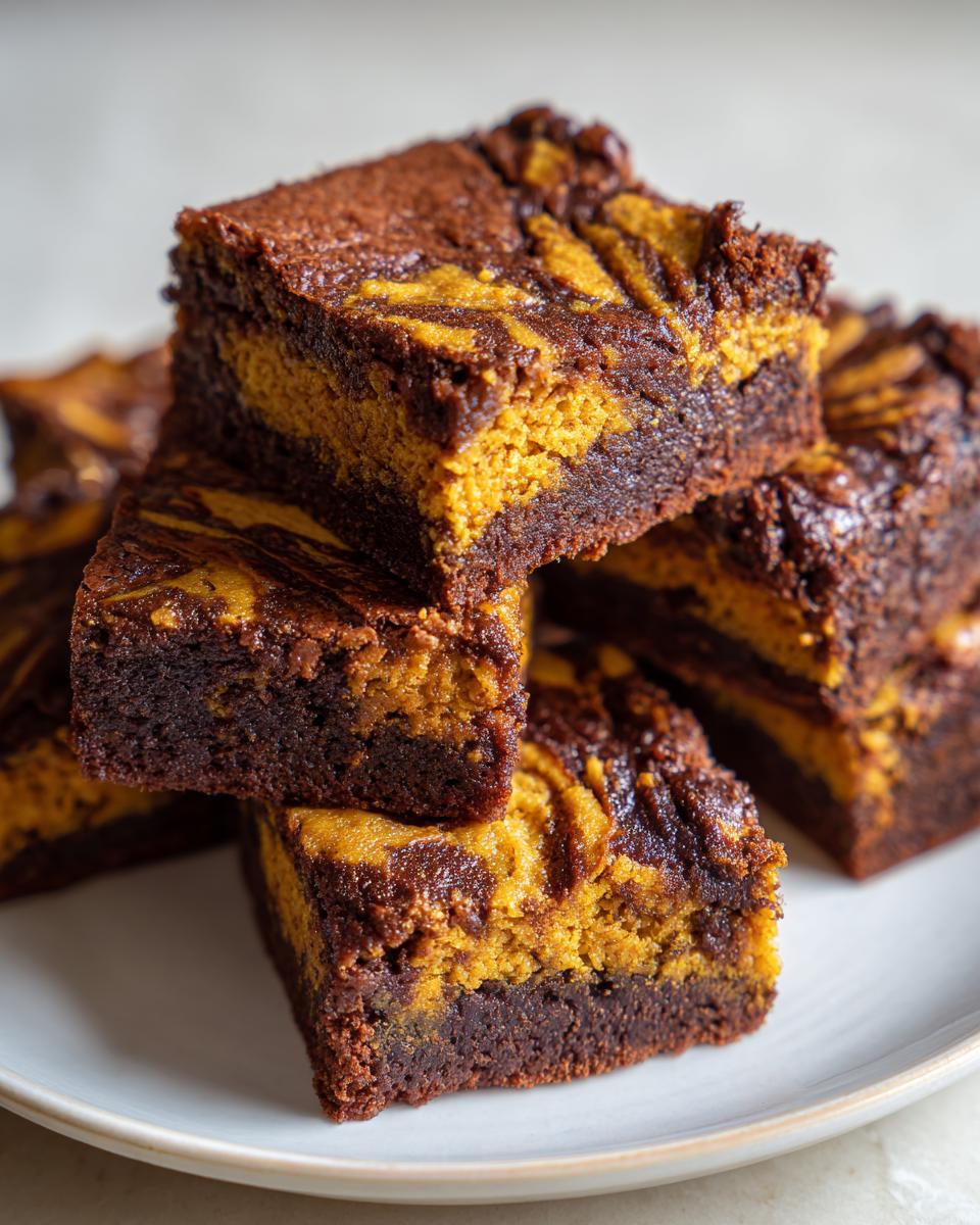 Fudgy Pumpkin Swirl Brownies - detail 2