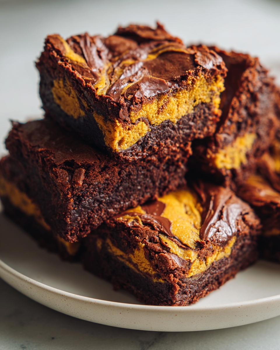 Fudgy Pumpkin Swirl Brownies - detail 3