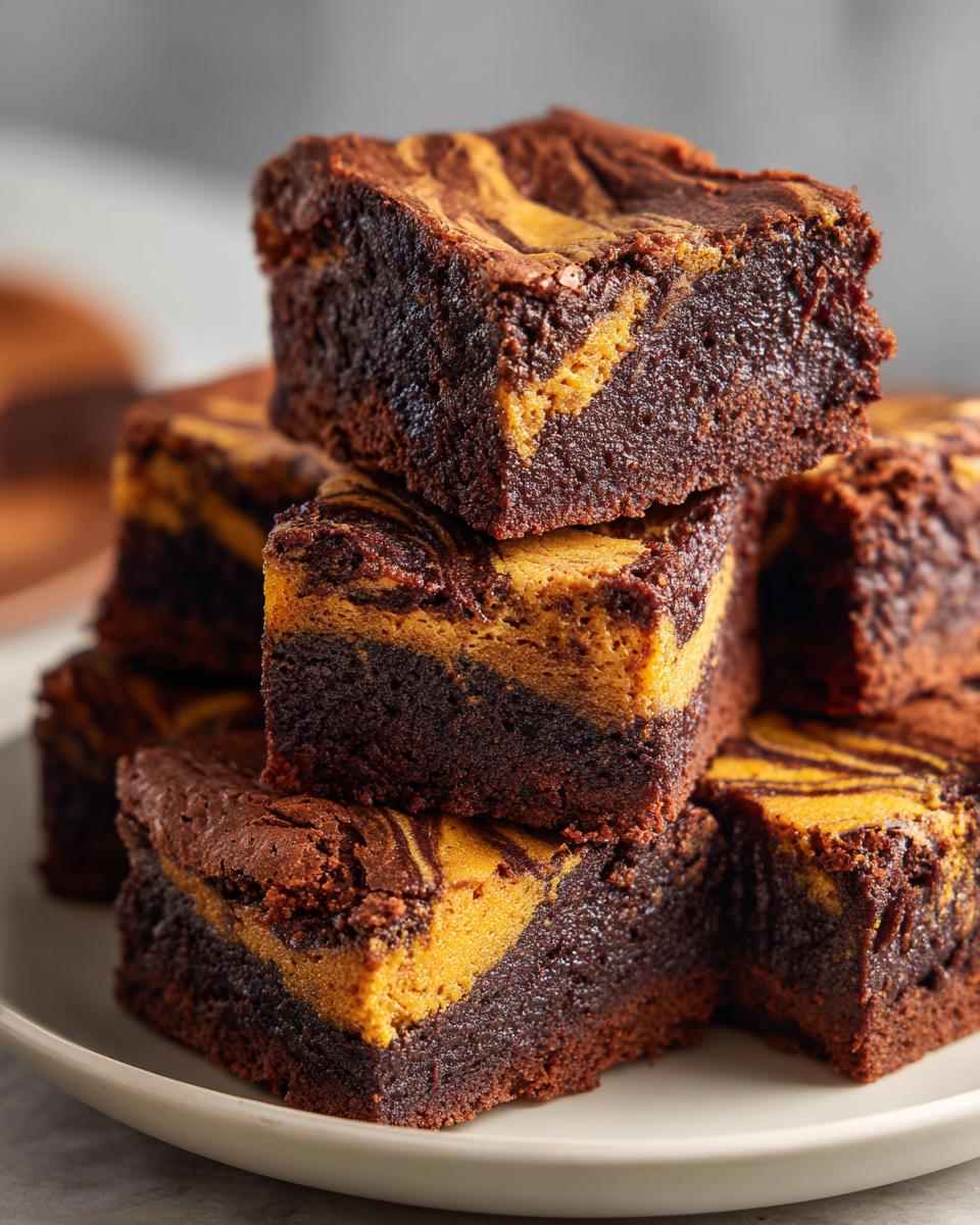 Fudgy Pumpkin Swirl Brownies - detail 4