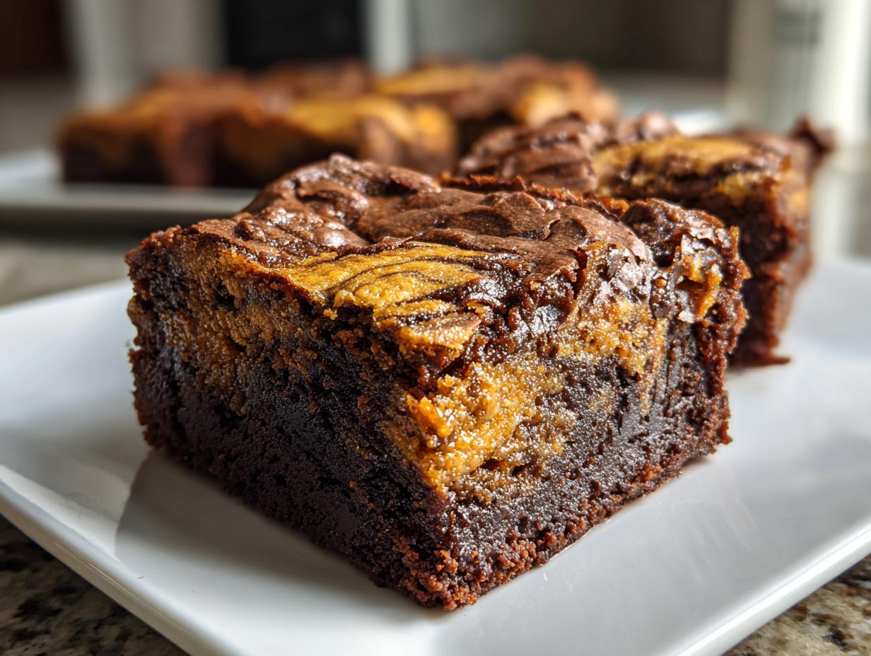 Fudgy Pumpkin Swirl Brownies