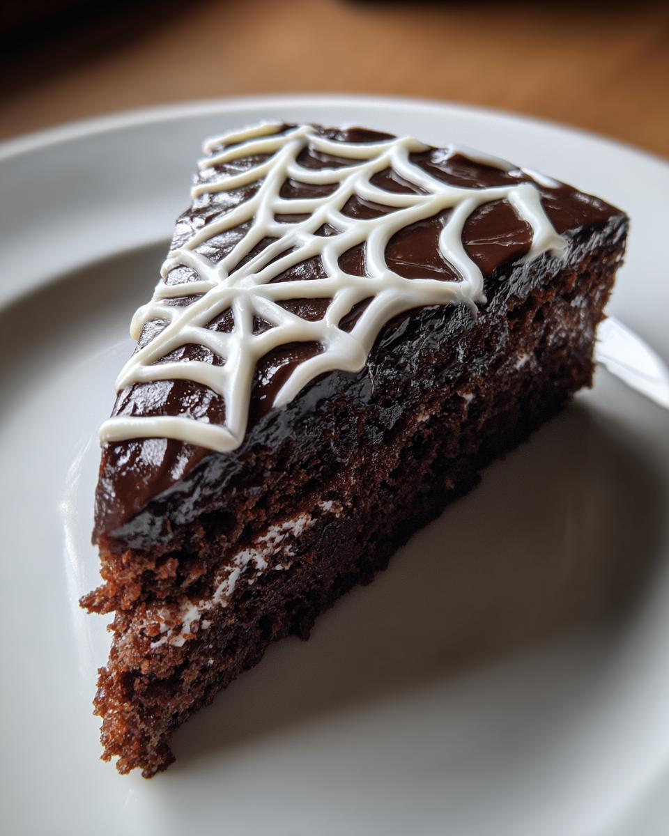 Spooky Gluten-Free Spider Web Chocolate Cake in 5 Easy Steps 6 Gluten-Free Spider Web Chocolate Cake - detail 2