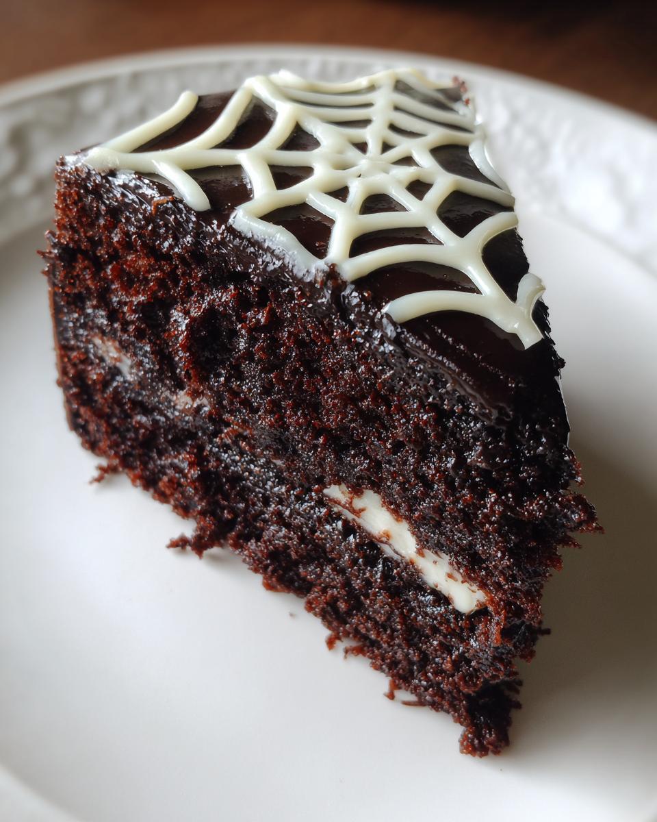Spooky Gluten-Free Spider Web Chocolate Cake in 5 Easy Steps 7 Gluten-Free Spider Web Chocolate Cake - detail 3