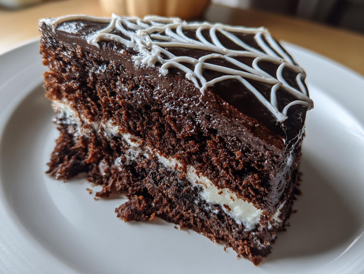 Gluten-Free Spider Web Chocolate Cake
