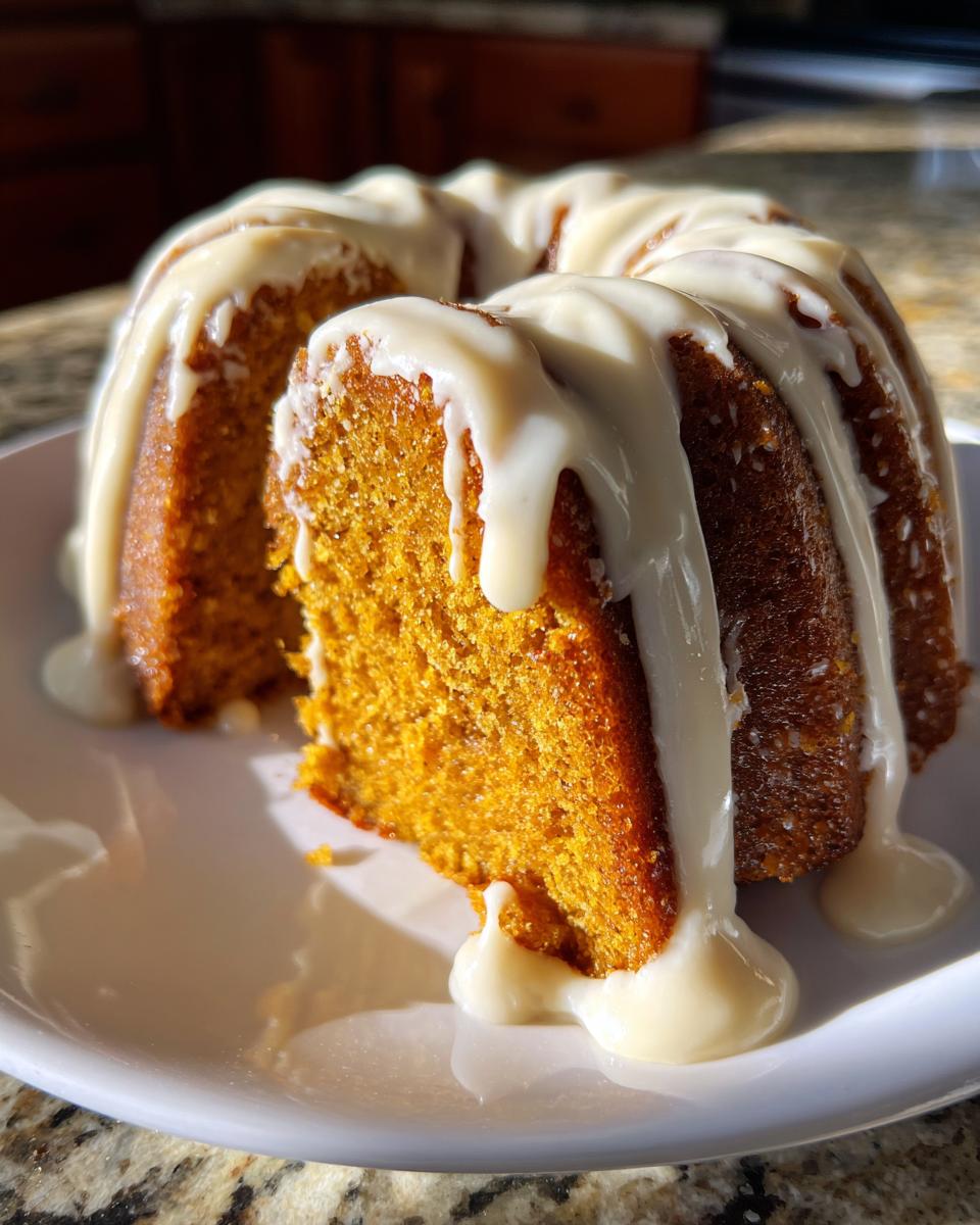 Holiday Pumpkin Cake with Rum‑Cream Cheese Glaze - detail 1