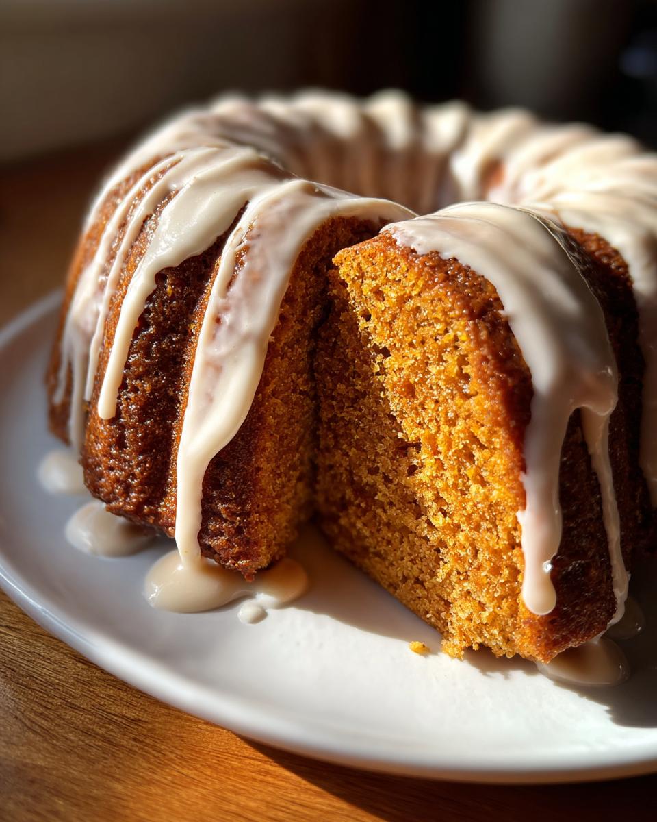 Holiday Pumpkin Cake with Rum‑Cream Cheese Glaze - detail 2