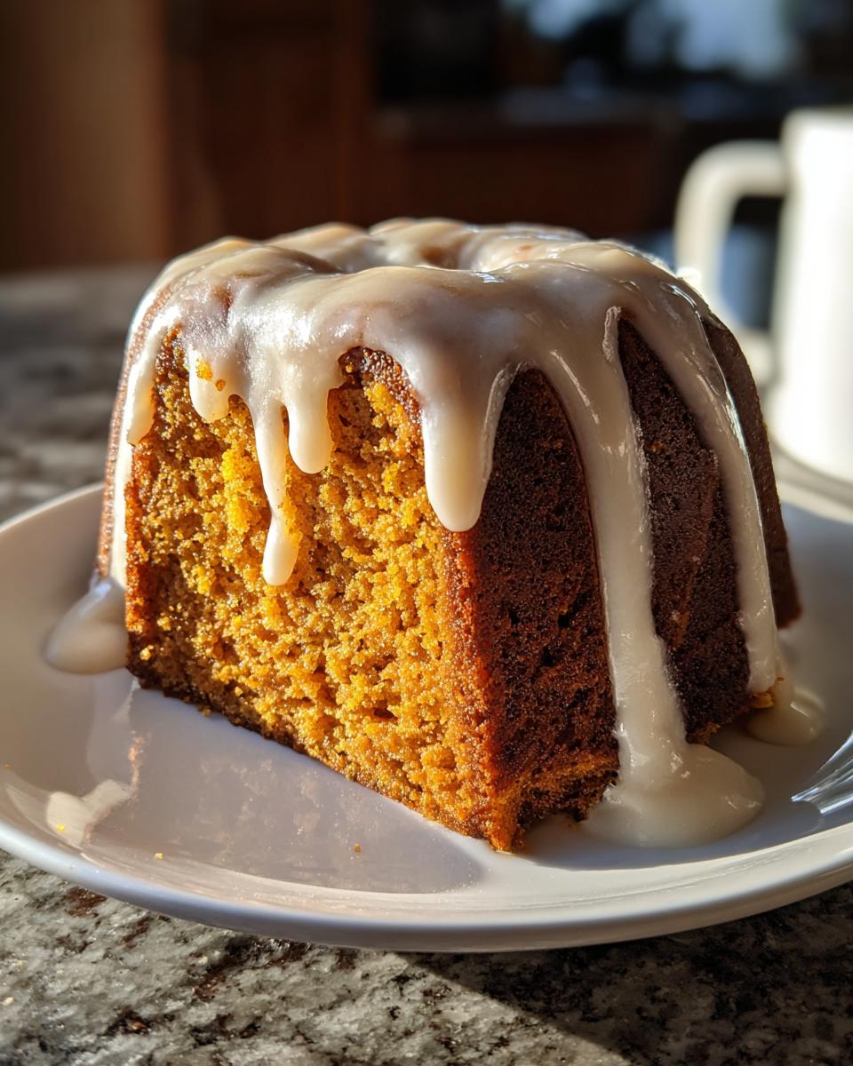 Holiday Pumpkin Cake with Rum‑Cream Cheese Glaze - detail 3
