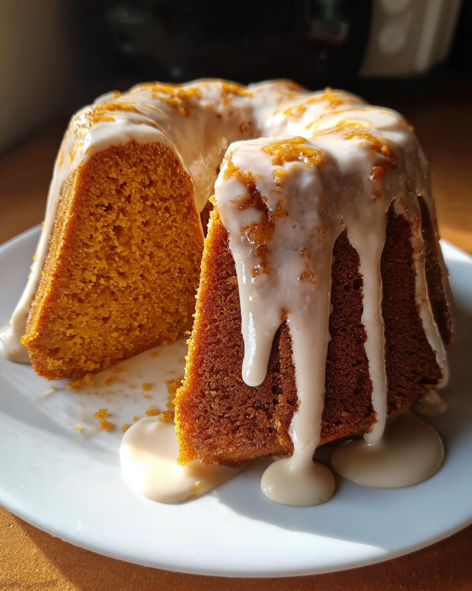 Holiday Pumpkin Cake with Rum‑Cream Cheese Glaze - detail 4