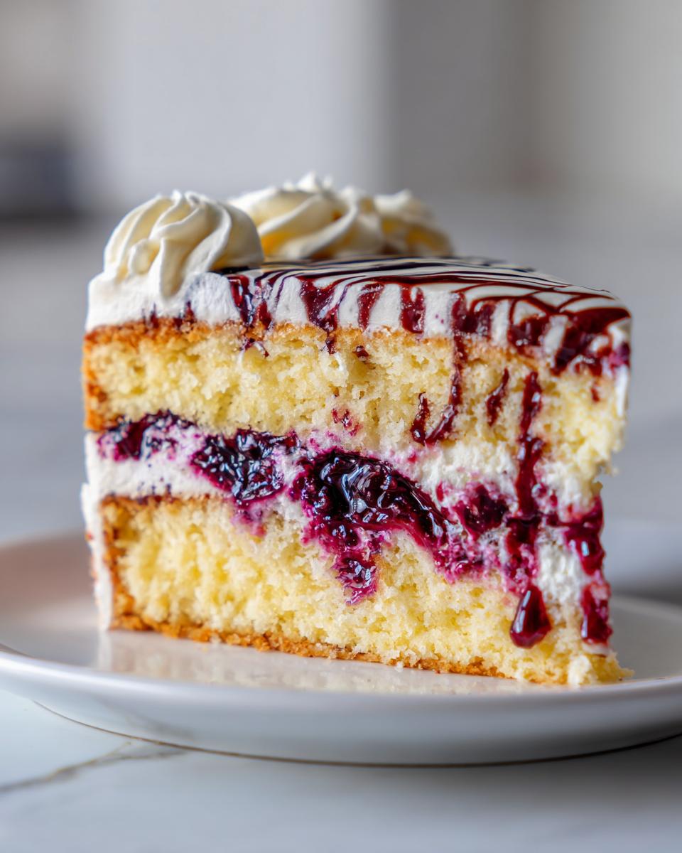 Lemon and Blackberry Spider Web Cake - detail 3