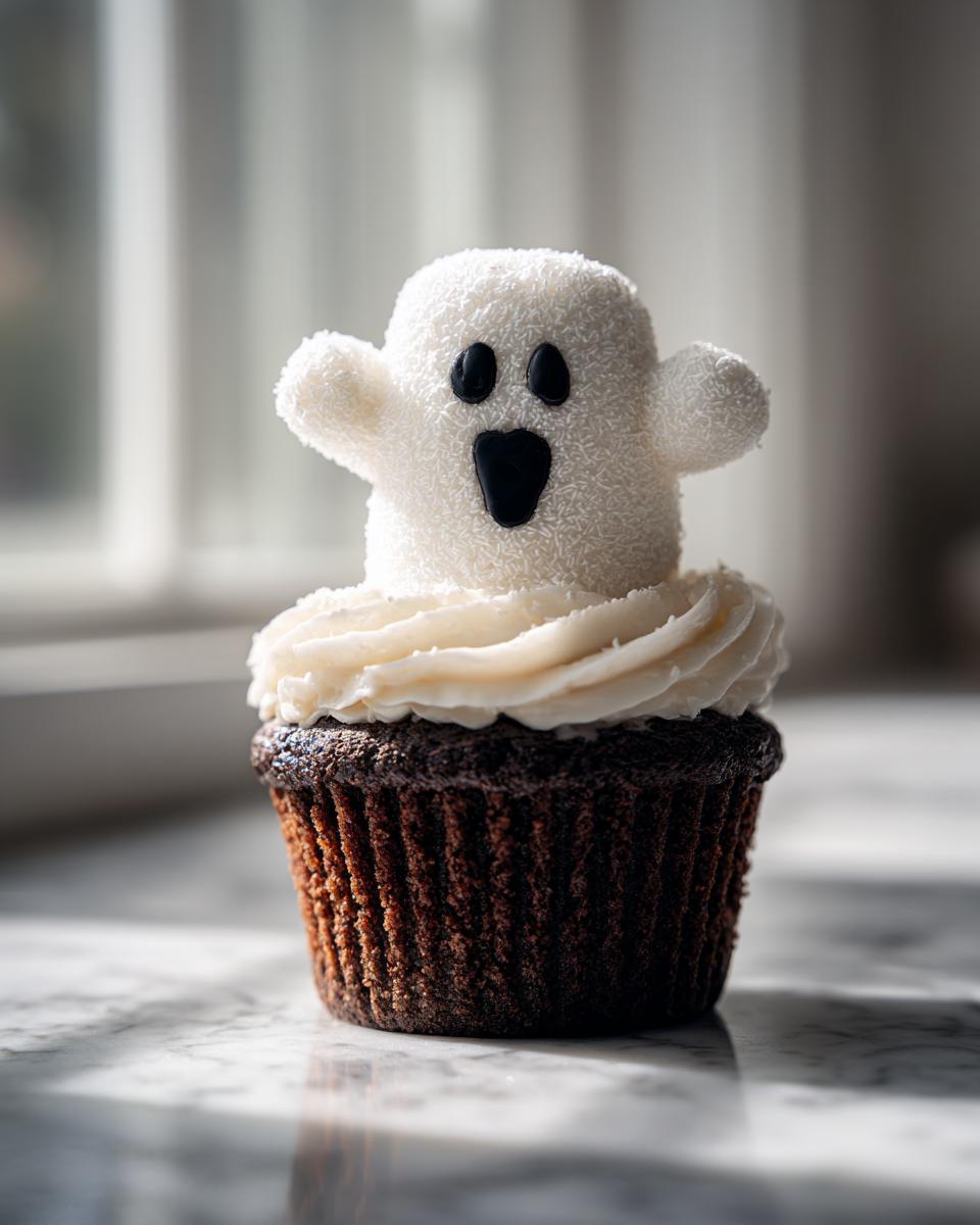 Spooky Marshmallow Ghost Cupcakes Kids Will Crave 6 Marshmallow Ghost Cupcakes - detail 2