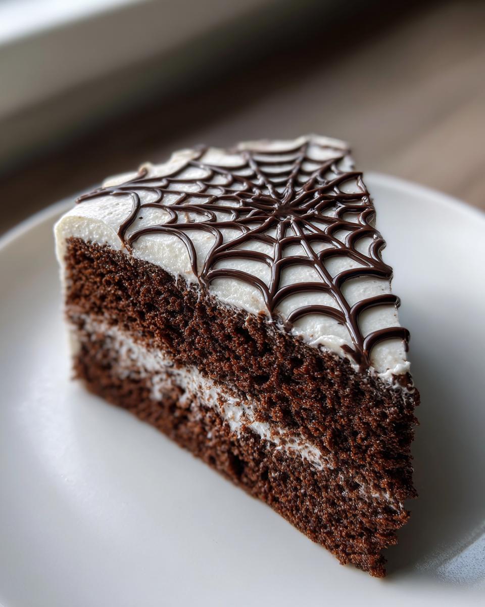 Mocha Spider Web Cake - detail 4