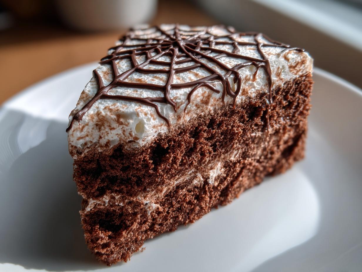 Mocha Spider Web Cake