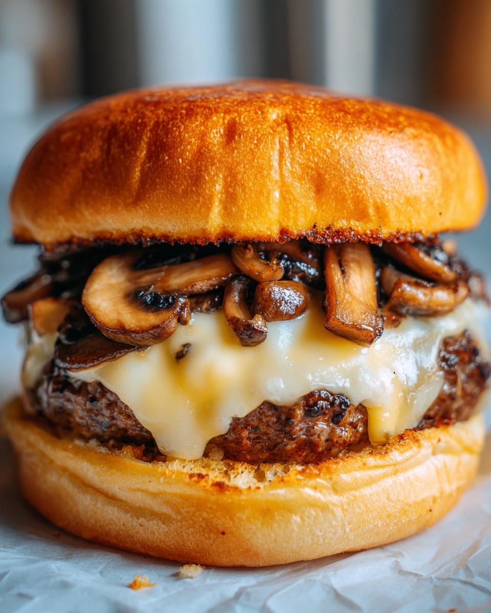 Irresistible Mushroom & Swiss Burger Recipe in 25 Minutes 7 Mushroom & Swiss Burger - detail 2