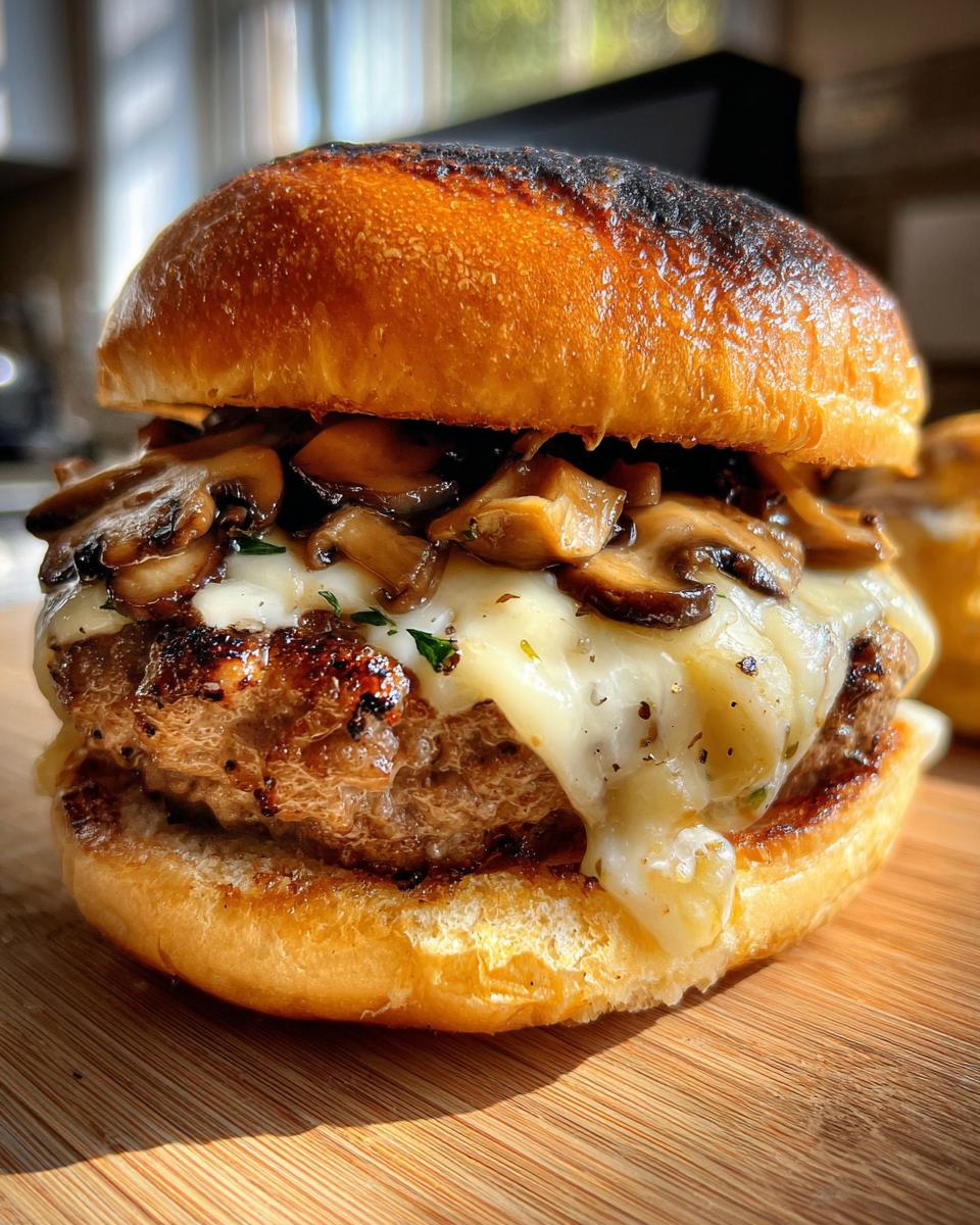 Irresistible Mushroom & Swiss Burger Recipe in 25 Minutes 9 Mushroom & Swiss Burger - detail 4