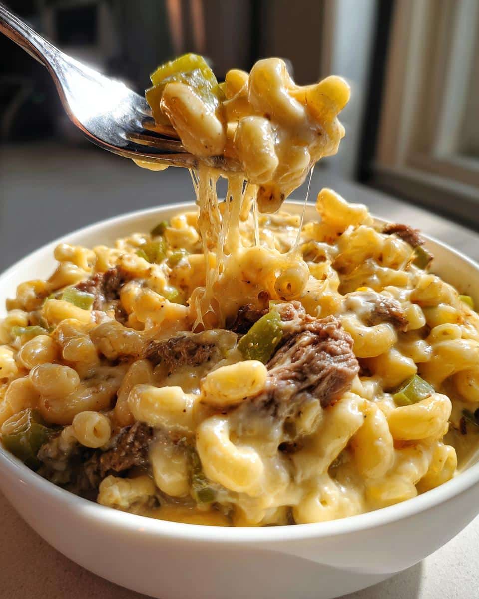 30-Minute Philly Cheesesteak Mac and Cheese Perfection 9 Philly Cheesesteak Mac and Cheese - detail 4