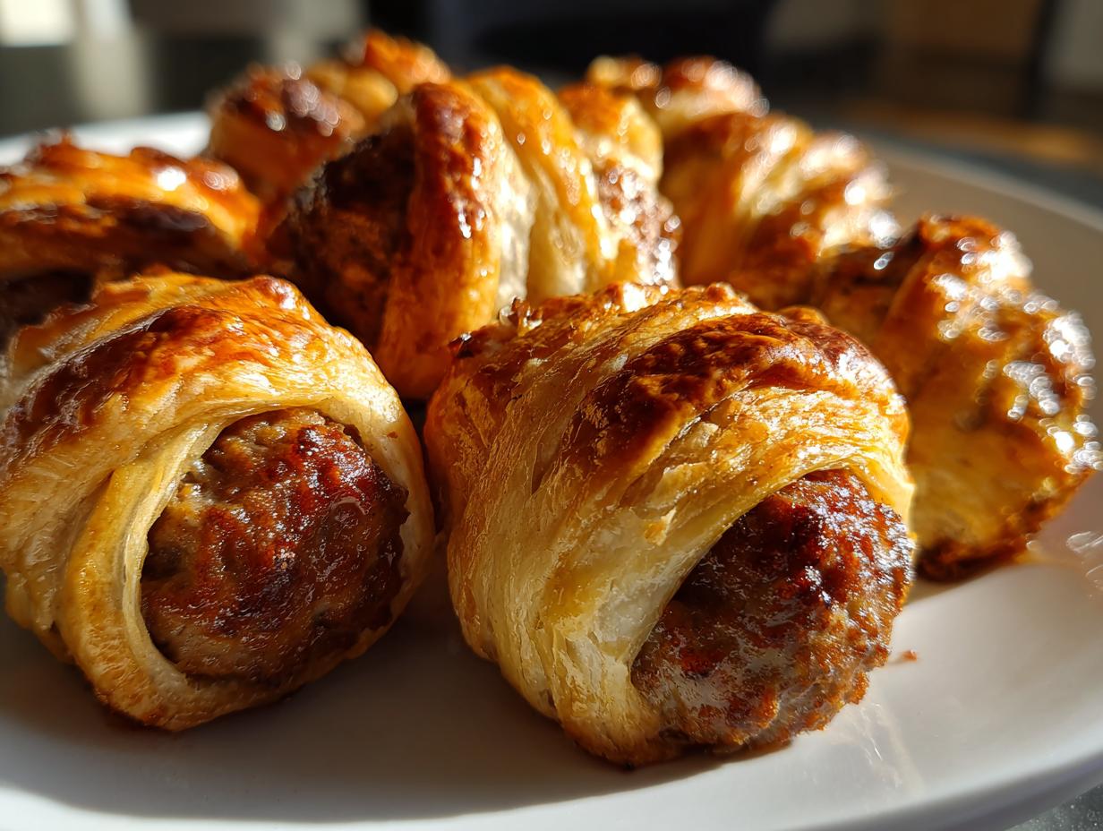 Puff Pastry Wrapped Mummy Meatballs