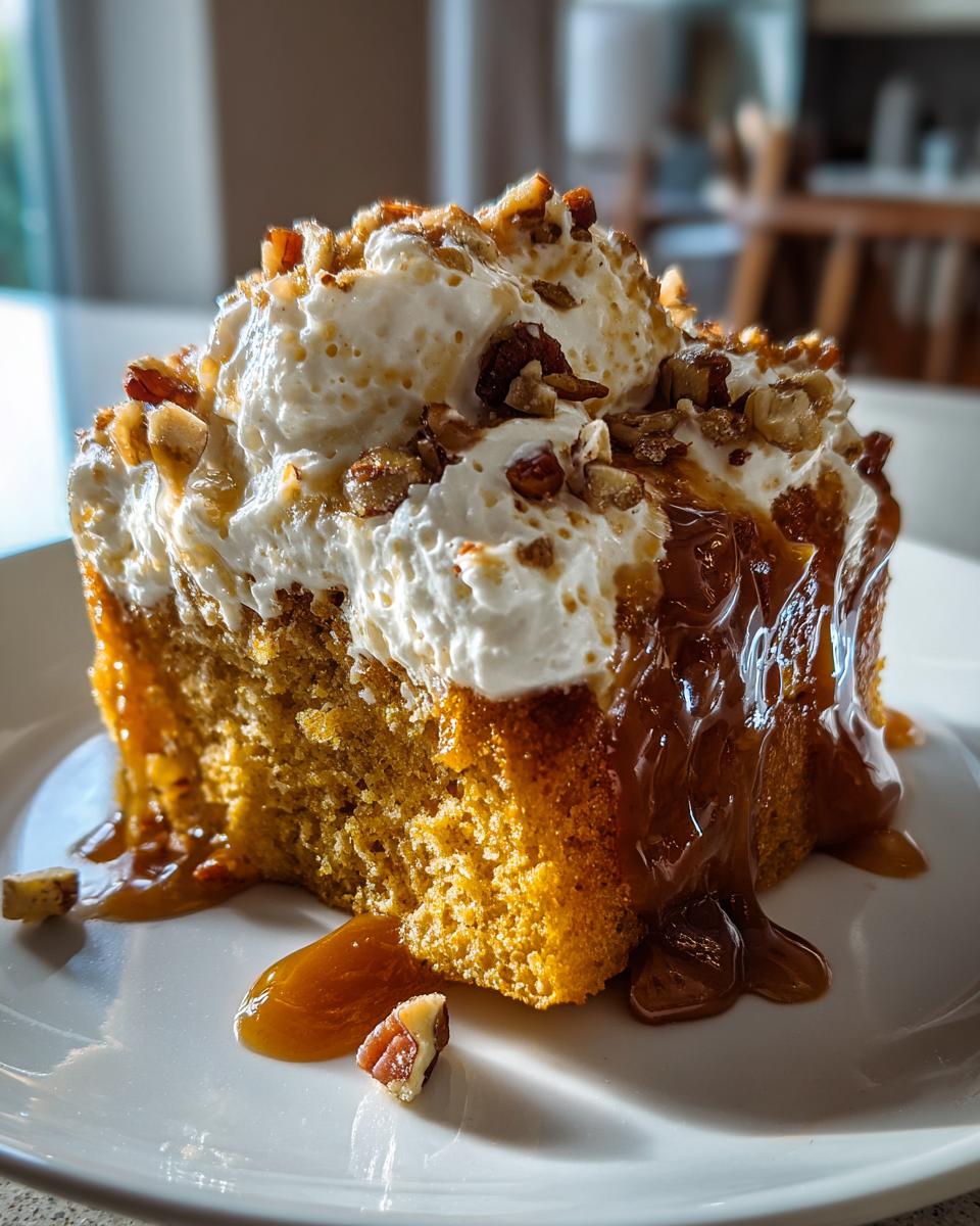 Pumpkin Caramel Bourbon Poke Cake - detail 1