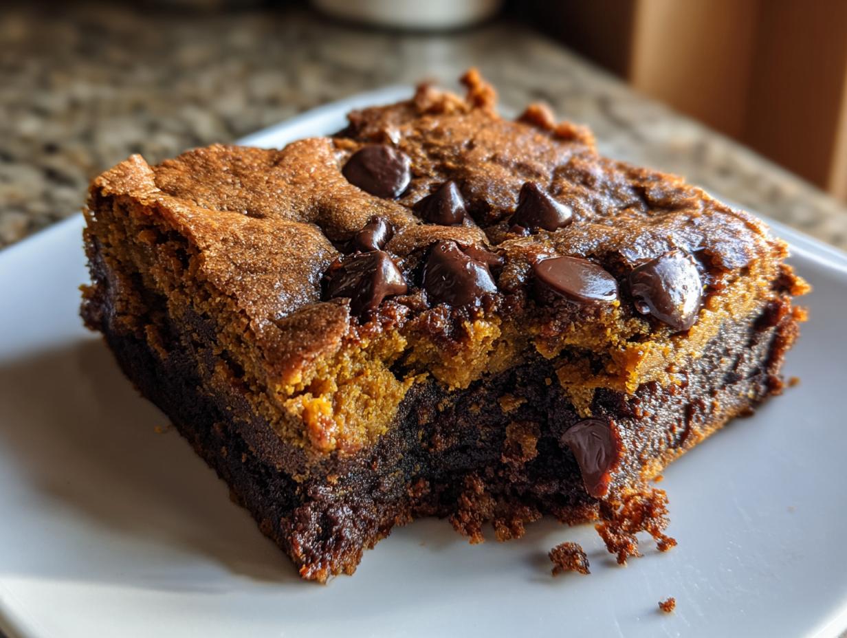 Pumpkin Chocolate Chip Brownies