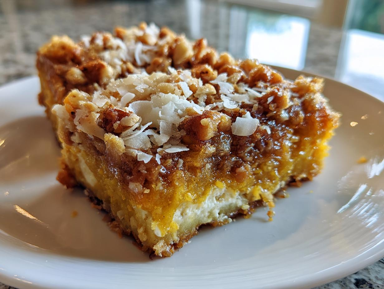 Pumpkin Crunch Hawaiian-style pumpkin dump cake inverted bar