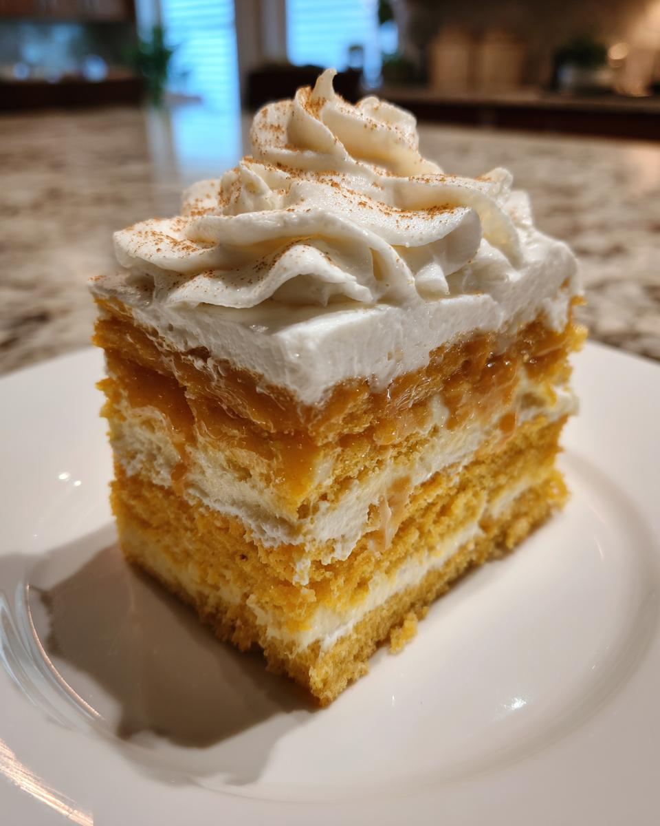 Pumpkin Magic Cake with Maple Cinnamon Whipped Cream - detail 1