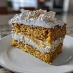 Pumpkin Magic Cake with Maple Cinnamon Whipped Cream - 3 Heavenly Layers 8 Pumpkin Magic Cake with Maple Cinnamon Whipped Cream