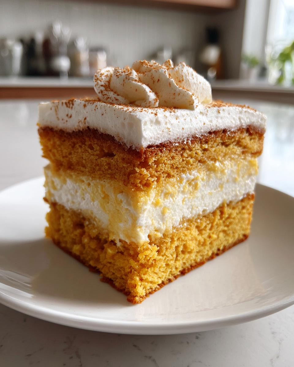 Pumpkin Magic Cake with Maple Cinnamon Whipped Cream - detail 3