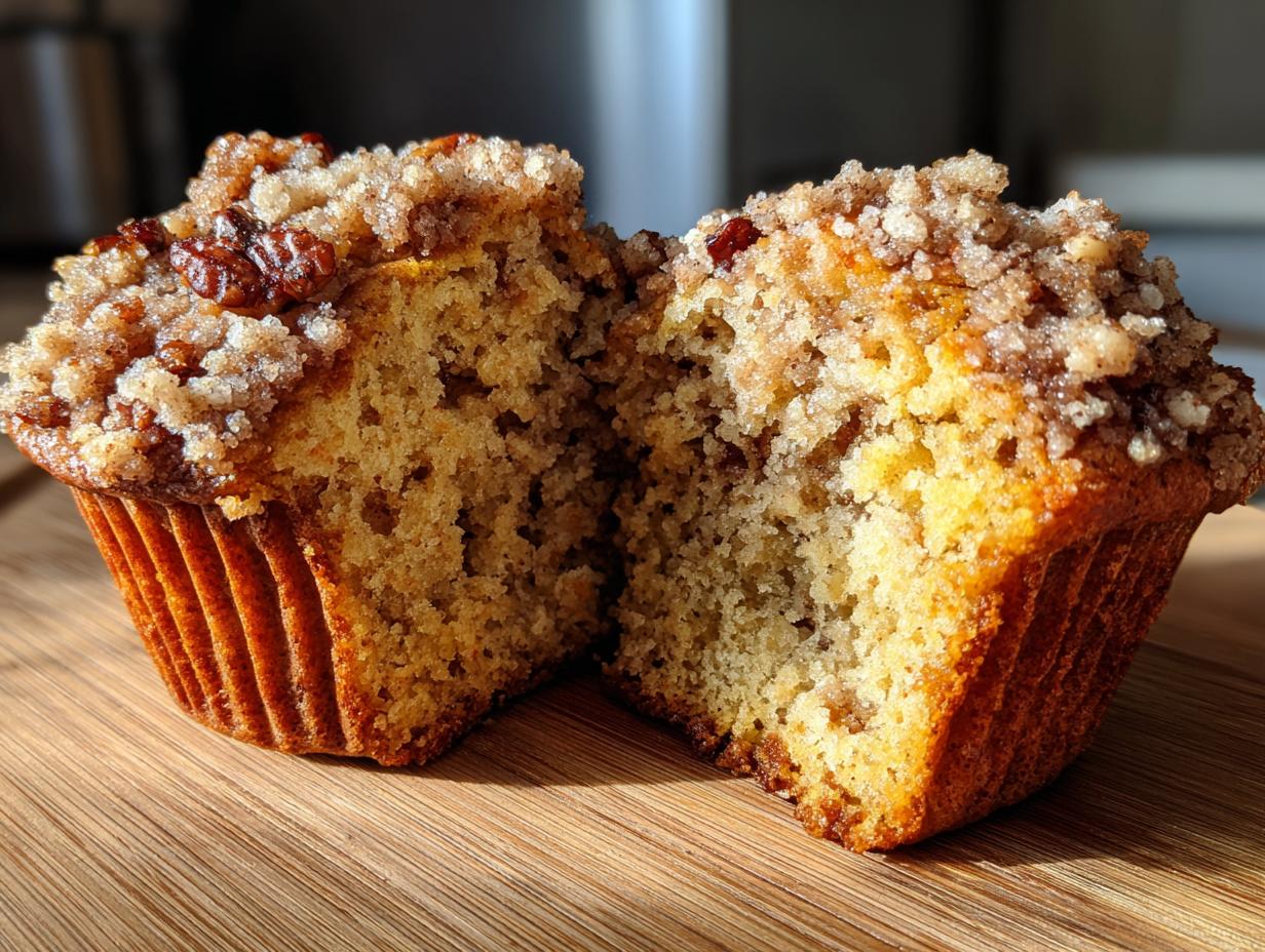 Pumpkin Muffins with Pecan Streusel Topping